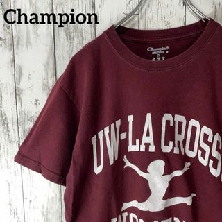 チャンピオン(Champion)のChampion USA古着 ビッグプリントTシャツ 刺繍 L エンジ メンズ(Tシャツ/カットソー(半袖/袖なし))