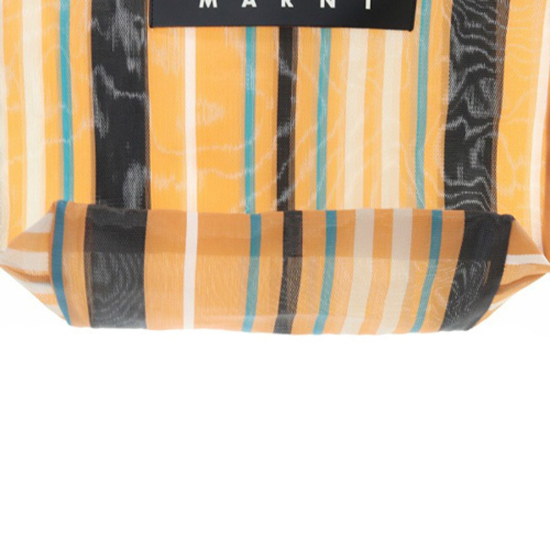 Marni(マルニ)のマルニ マーケット フラワーカフェ ストライプ トートバッグ ロゴ オレンジ レディースのバッグ(トートバッグ)の商品写真