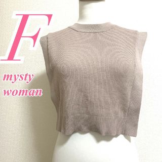 ミスティウーマン(mysty woman)のミスティウーマン　ベスト　F　ベージュ　カジュアル　ニット　レーヨン　ポリ(ベスト/ジレ)