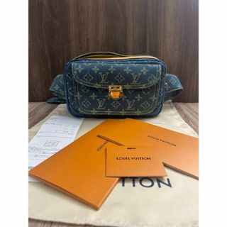 ルイヴィトン(LOUIS VUITTON)のルイヴィトン　バムバッグ　デニム　モノグラム　バッグ　ボディ　ブル(ショルダーバッグ)