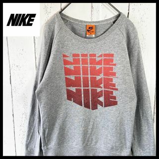 ナイキ(NIKE)のナイキ NIKE ビッグロゴ ゴツナイキ 長袖 ロンT スウェット 古着 M(Tシャツ/カットソー(七分/長袖))