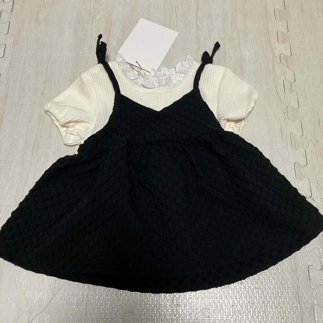 しまむら(シマムラ)の90センチ　キャミドッキングTシャツ キッズ/ベビー/マタニティのキッズ服女の子用(90cm~)(Tシャツ/カットソー)の商品写真