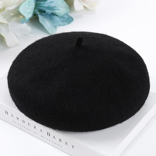 【最安値】レディース　帽子　シンプル　カジュアル　ブラック　かわいい　新品(ハンチング/ベレー帽)