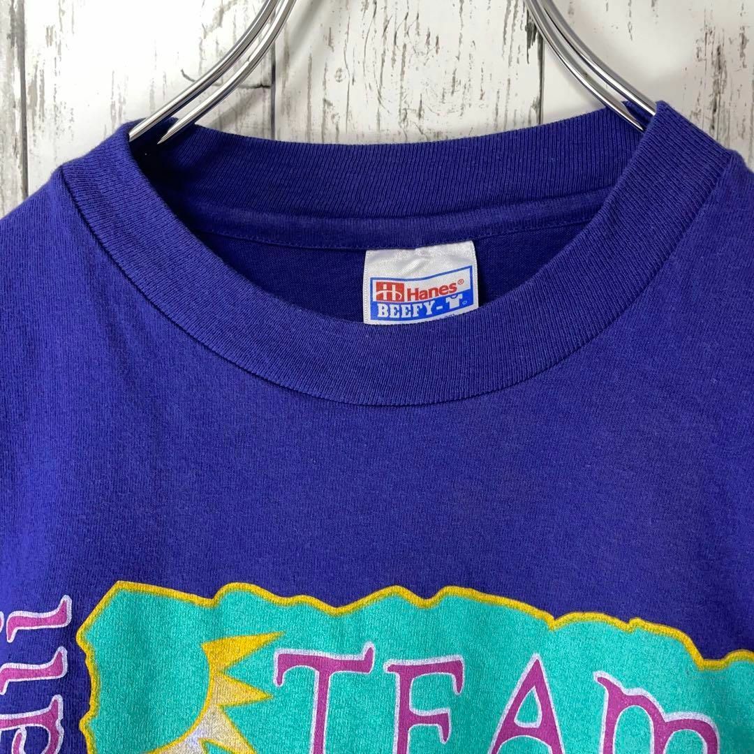 Hanes(ヘインズ)のHanes USA古着 バンクオブハワイ ビッグプリントTシャツ 紺 S メンズ メンズのトップス(Tシャツ/カットソー(半袖/袖なし))の商品写真