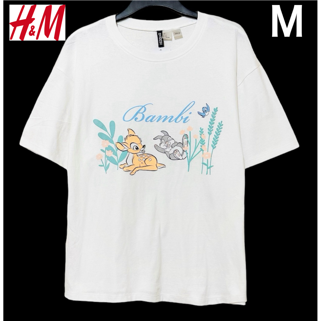 H&M(エイチアンドエム)の新品 H&M × Disney コラボ バンビ Tシャツ M レディースのトップス(Tシャツ(半袖/袖なし))の商品写真