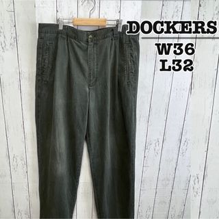 リーバイス(Levi's)のDOCKERS　デニム　コットンパンツ　ダークグレー　カーキ　W36　USA古着(デニム/ジーンズ)