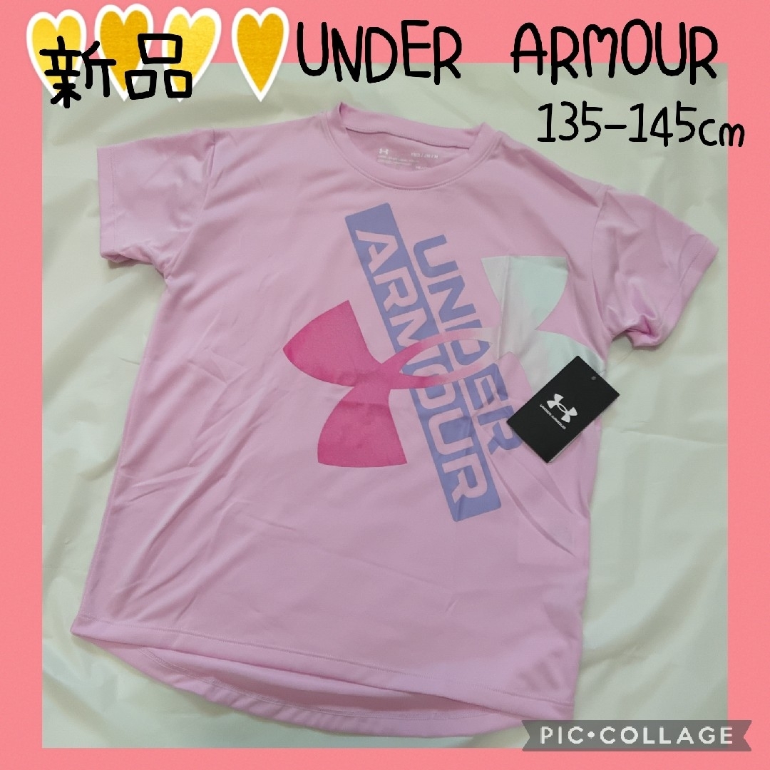 UNDER ARMOUR(アンダーアーマー)の新品【UNDER ARMOUR】アンダーアーマー　Tシャツ　ピンク　130140 キッズ/ベビー/マタニティのキッズ服女の子用(90cm~)(Tシャツ/カットソー)の商品写真