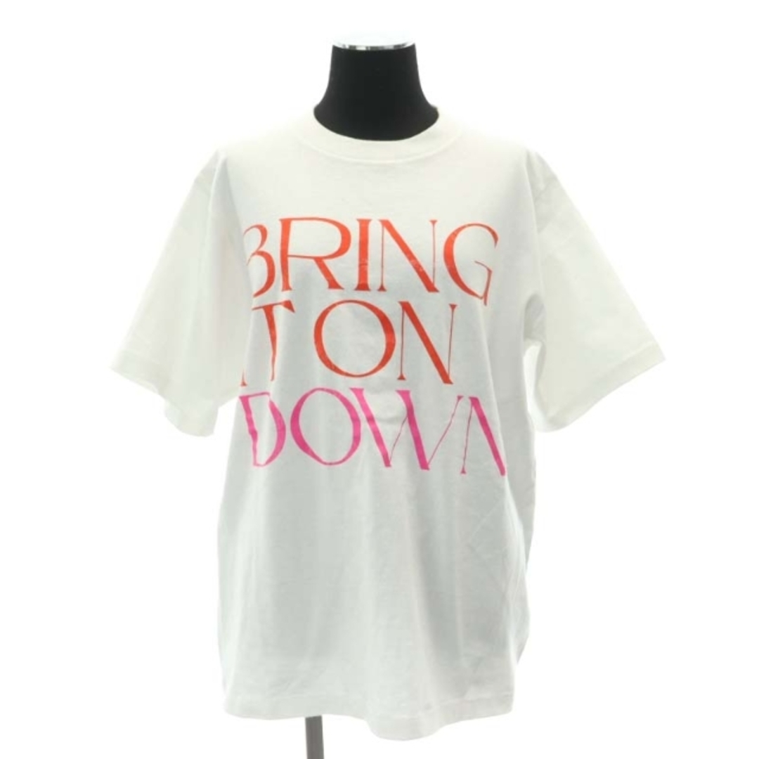 moussy(マウジー)のマウジー BRING IT ON DOWN Tシャツ カットソー 半袖 F 白 レディースのトップス(Tシャツ(半袖/袖なし))の商品写真