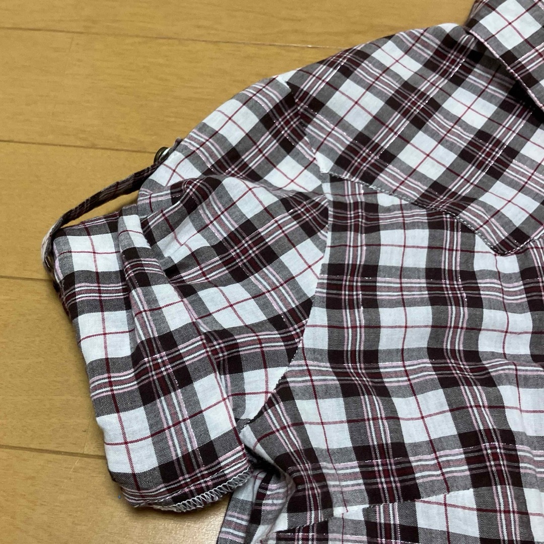 ブラウス　ブラウン　Tシャツ　ホワイト　2点セット レディースのトップス(シャツ/ブラウス(半袖/袖なし))の商品写真
