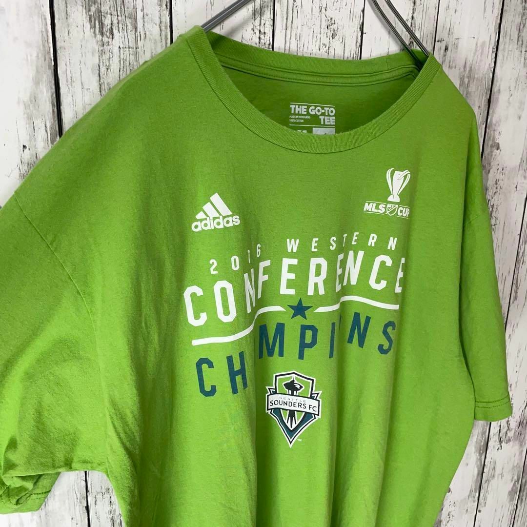 adidas(アディダス)のadidas USA古着 MLSウエスタンカンファレンスTシャツ XL 緑メンズ メンズのトップス(Tシャツ/カットソー(半袖/袖なし))の商品写真