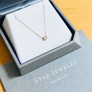 STAR JEWELRY - 極美品 k18 PG ローズ　ムーンセッティング　ダイヤモンド　ネックレス　