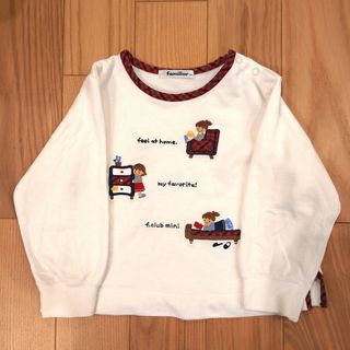 ファミリア(familiar)のfamiliar  100 刺繍 長袖カットソー 白 コットン100％(Tシャツ/カットソー)