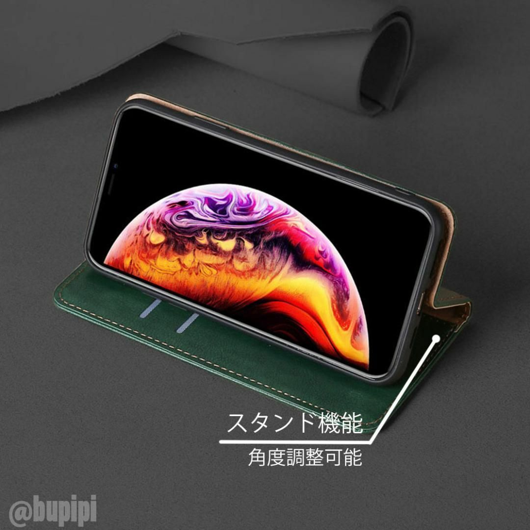 手帳型 スマホケース iphone 14 proMax グリーン カバー CKP スマホ/家電/カメラのスマホアクセサリー(iPhoneケース)の商品写真