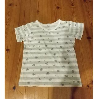 ムジルシリョウヒン(MUJI (無印良品))の無印良品キッズ花柄ストライプTシャツ(Tシャツ/カットソー)