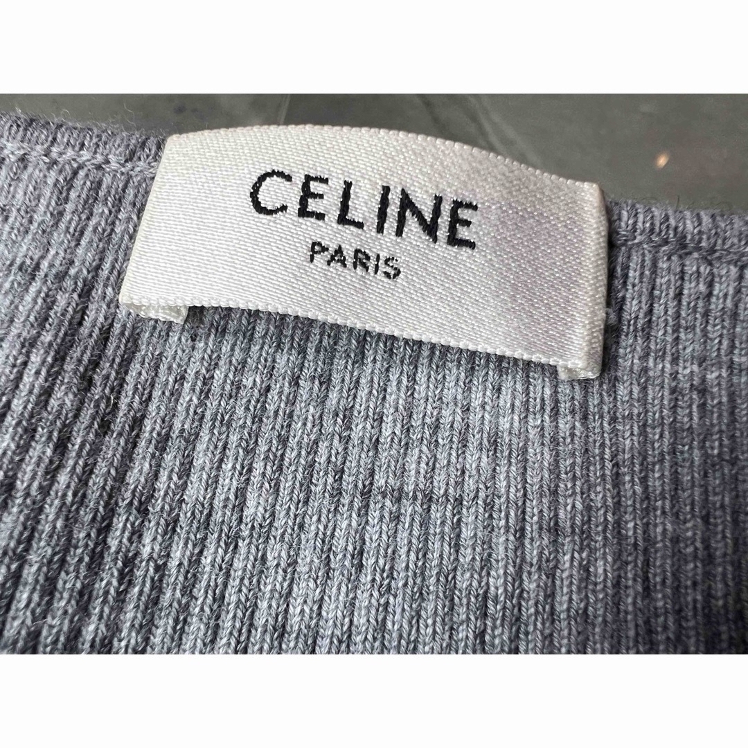 celine(セリーヌ)のCELINE トリオンフ 刺繍 リブニット ショート トップス レディースのトップス(ニット/セーター)の商品写真