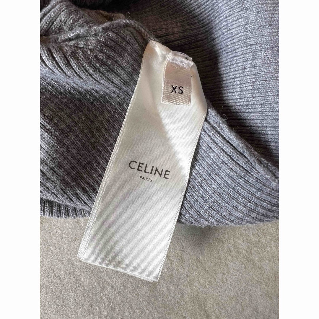 celine(セリーヌ)のCELINE トリオンフ 刺繍 リブニット ショート トップス レディースのトップス(ニット/セーター)の商品写真