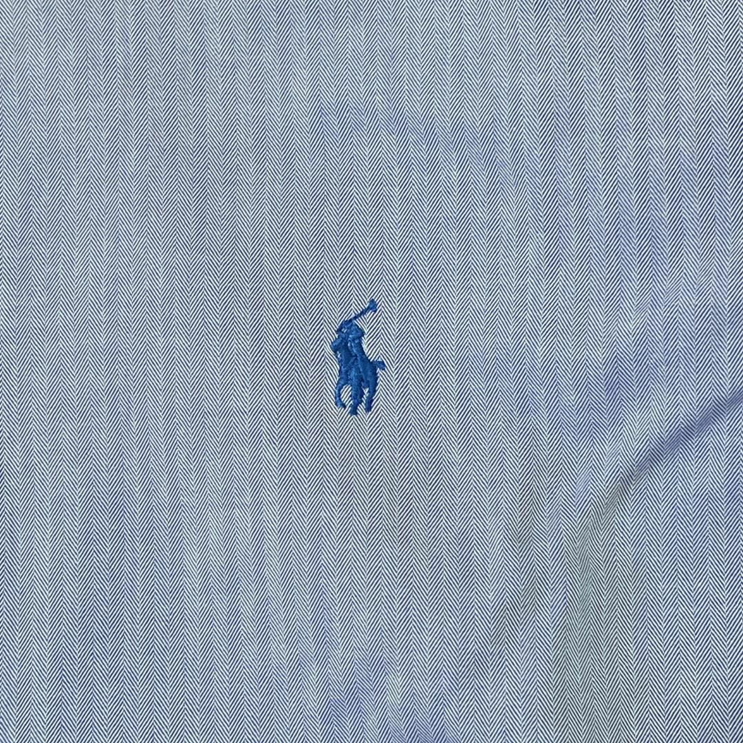 Ralph Lauren(ラルフローレン)の春夏 ラルフローレン BD長袖シャツ 2PLY ポニー刺繍 無地 水色 a54 メンズのトップス(シャツ)の商品写真