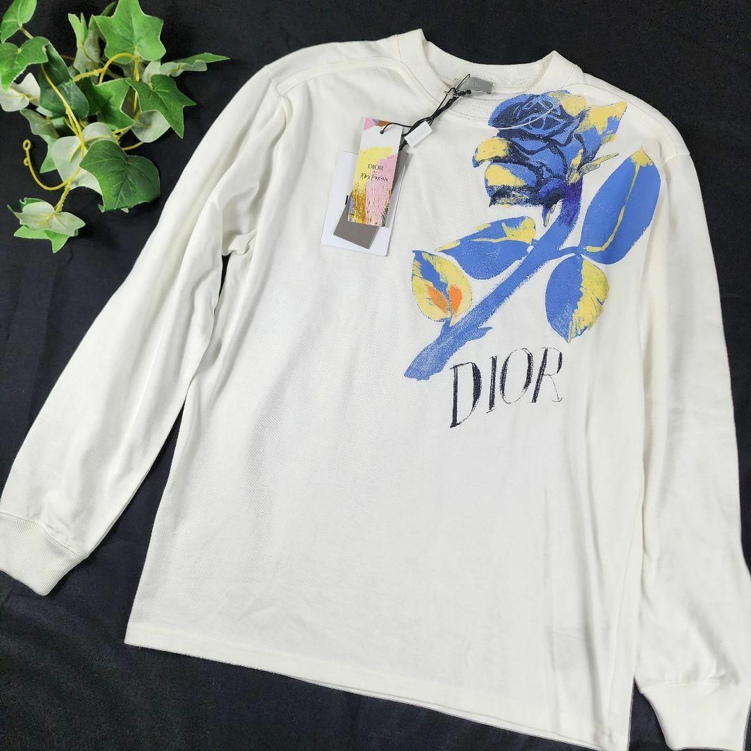 DIOR HOMME(ディオールオム)の【未使用タグ付き】 ディオールオム　アレックス　コラボ　長袖　Tシャツ　花柄 メンズのトップス(Tシャツ/カットソー(半袖/袖なし))の商品写真