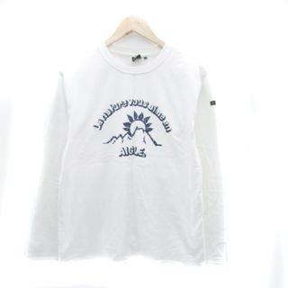 エーグル(AIGLE)のエーグル Tシャツ カットソー ラウンドネック プリント M オフホワイト 紺(Tシャツ/カットソー(七分/長袖))