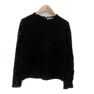 マウジー(moussy)のマウジー moussy カットソー クルーネック 長袖 総レース 1 ブラック(カットソー(長袖/七分))