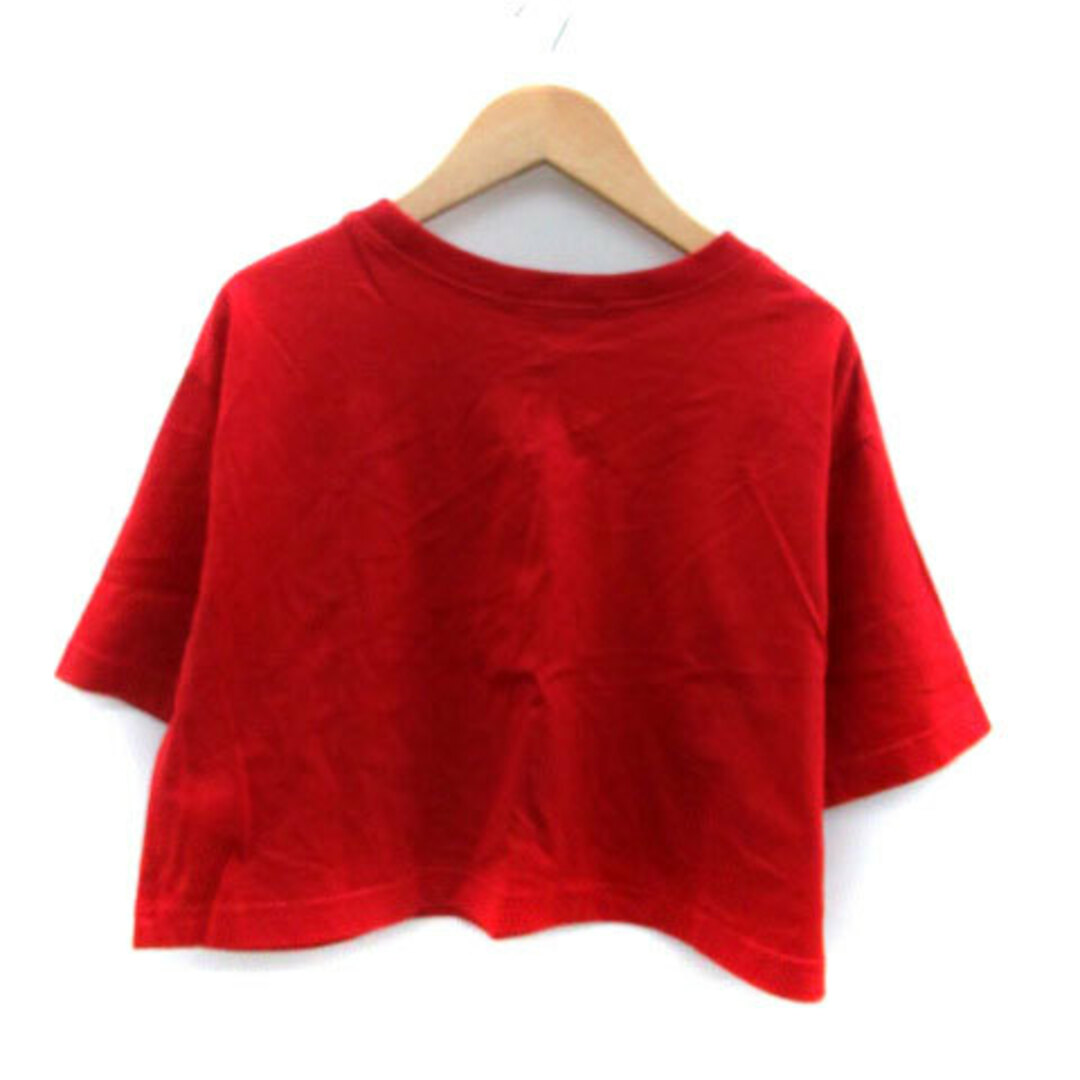 w closet(ダブルクローゼット)のダブルクローゼット Tシャツ カットソー 半袖 ショート丈 プリント F 赤 レディースのトップス(Tシャツ(半袖/袖なし))の商品写真