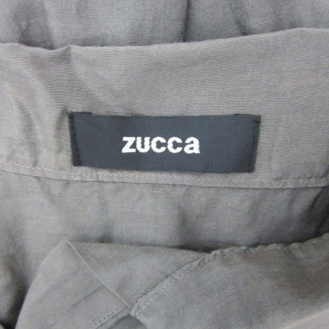 ZUCCa(ズッカ)のズッカ シャツワンピース ミモレ丈 五分袖 オープンカラー 薄手 シルク グレー レディースのワンピース(ひざ丈ワンピース)の商品写真