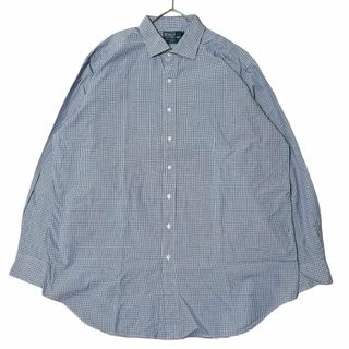 POLO RALPH LAUREN - ポロラルフローレン 長袖シャツ チェック ブルー 薄手 US古着 a55