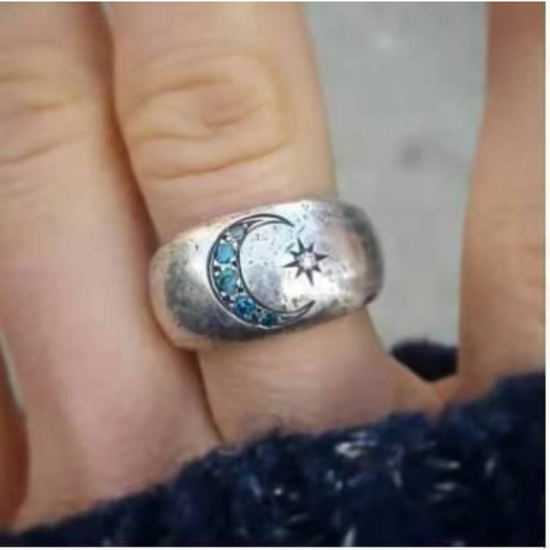 【H072】リング メンズ レディース シルバー ムーン 指輪 18号 メンズのアクセサリー(リング(指輪))の商品写真
