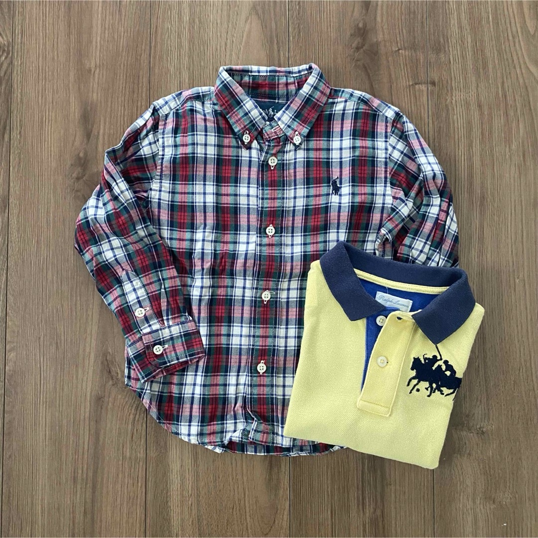 Ralph Lauren(ラルフローレン)の90cmラルフローレンチェックシャツ（ポロシャツ付） キッズ/ベビー/マタニティのキッズ服男の子用(90cm~)(Tシャツ/カットソー)の商品写真