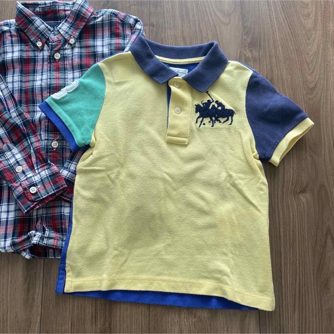 Ralph Lauren(ラルフローレン)の90cmラルフローレンチェックシャツ（ポロシャツ付） キッズ/ベビー/マタニティのキッズ服男の子用(90cm~)(Tシャツ/カットソー)の商品写真