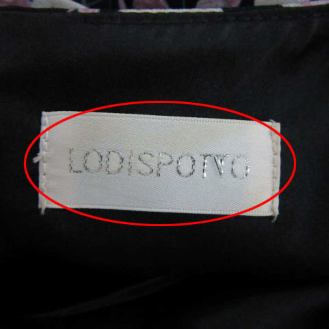 LODISPOTTO(ロディスポット)のロディスポット ワンピース ひざ丈 ノースリーブ ラウンドネック 花柄 M 黒 レディースのワンピース(ひざ丈ワンピース)の商品写真