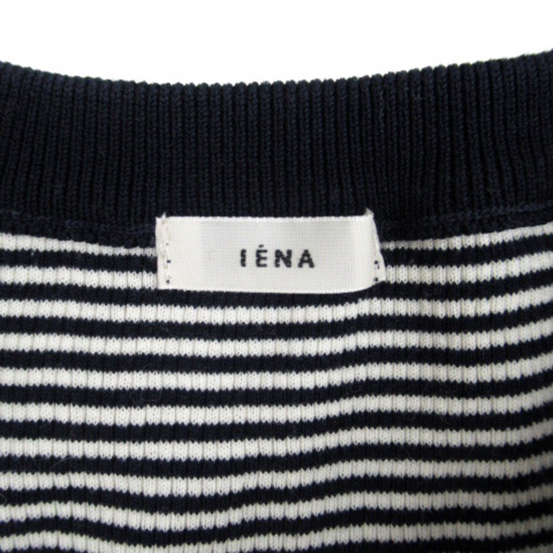 IENA(イエナ)のイエナ Tシャツ カットソー 長袖 ラウンドネック ボーダー柄 リブ 紺 白 レディースのトップス(Tシャツ(長袖/七分))の商品写真