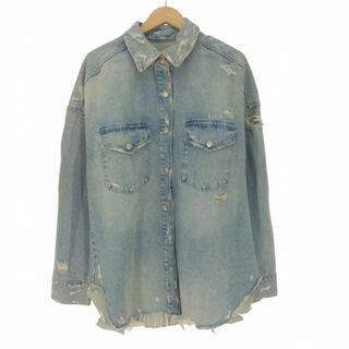 ザラ(ZARA)のZARA(ザラ) クラッシュ加工 デニムシャツジャケット レディース アウター(Gジャン/デニムジャケット)