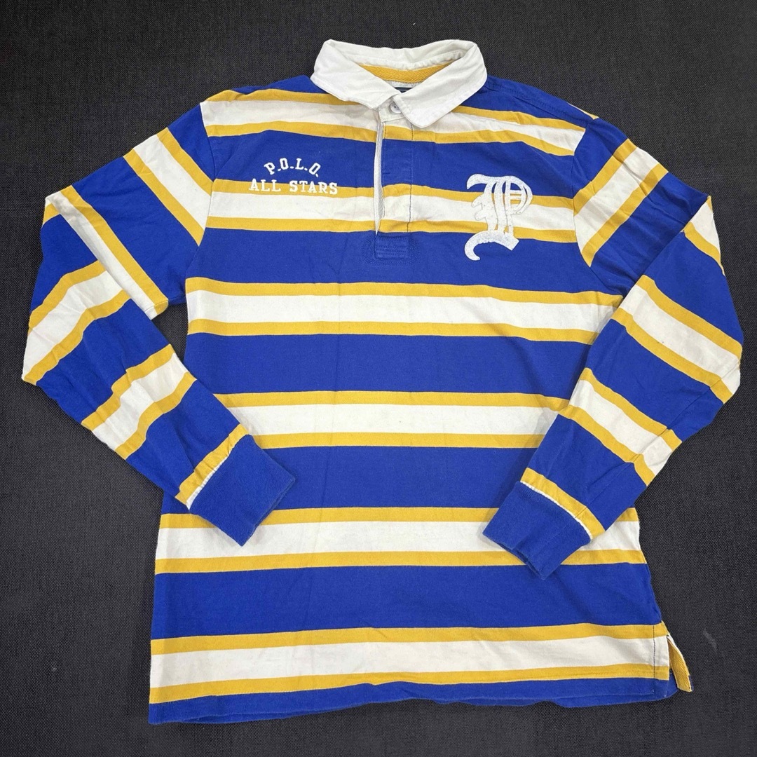 POLO RALPH LAUREN(ポロラルフローレン)のポロラルフローレンPOLORalphLaurenボーダー長袖ラガーシャツ160 キッズ/ベビー/マタニティのキッズ服男の子用(90cm~)(Tシャツ/カットソー)の商品写真