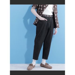 エマクローズ(EMMA CLOTHES)の未使用美品 エマクローズ ワイドテーパード バギーデニムパンツ L 新品(デニム/ジーンズ)