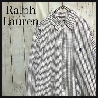 ポロラルフローレン(POLO RALPH LAUREN)のラルフローレン 長袖BDチェックシャツワンポイント刺繍ロゴ90s Z1163(シャツ)