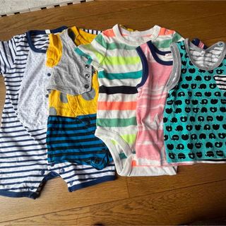 ベビーギャップ(babyGAP)のbaiya80半袖ノースリーブタンクトップロンパース男の子まとめ売り春夏(ロンパース)