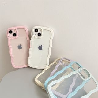 【爆売中】iPhone14Plus　スマホカバー　うねうね　おしゃれ　白