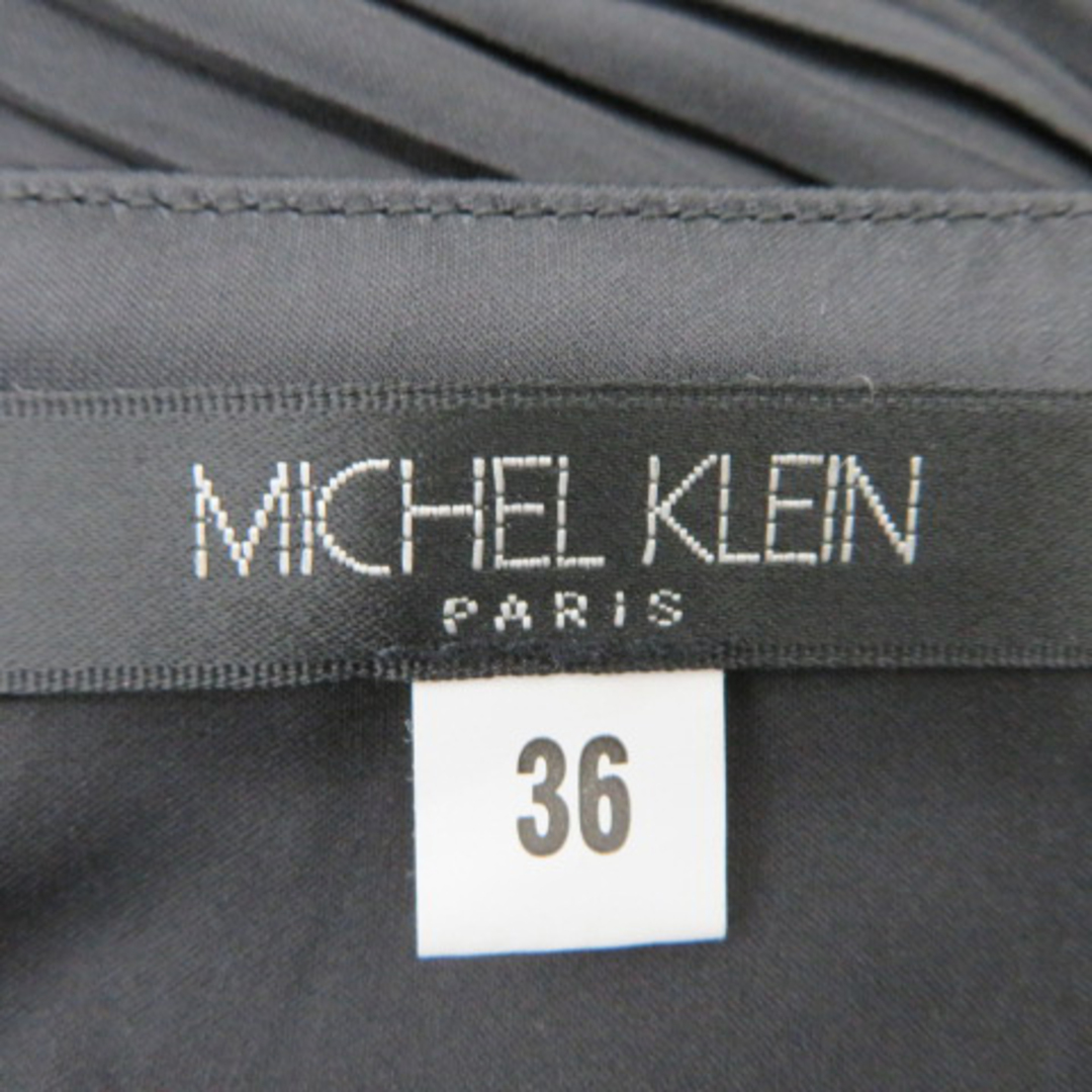 MICHEL KLEIN(ミッシェルクラン)のミッシェルクラン フレアスカート ギャザースカート ひざ丈 無地 36 黒 レディースのスカート(ひざ丈スカート)の商品写真
