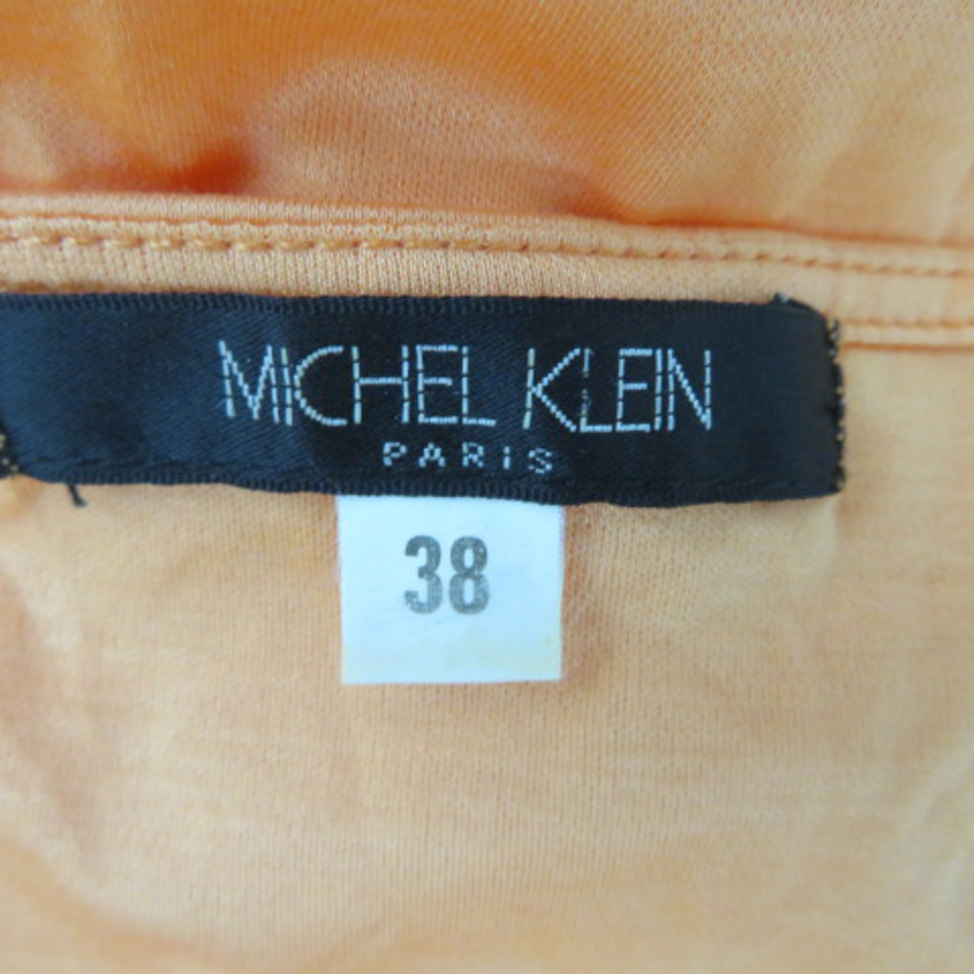 MICHEL KLEIN(ミッシェルクラン)のミッシェルクラン カットソー 半袖 スクエアネック フリル 無地 38 オレンジ レディースのトップス(カットソー(半袖/袖なし))の商品写真