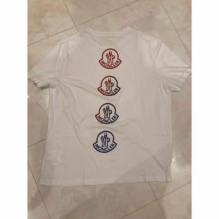 モンクレール(MONCLER)のXLサイズ】モンクレール　MONCLER 半袖Tシャツ　ホワイト　白　バックロゴ(Tシャツ/カットソー(半袖/袖なし))