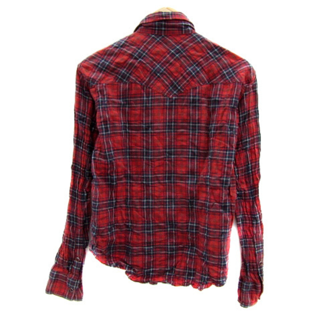 BOYCOTT(ボイコット)のボイコット ウェスタンシャツ カジュアルシャツ 長袖 チェック柄 3 赤 ■MO メンズのトップス(シャツ)の商品写真