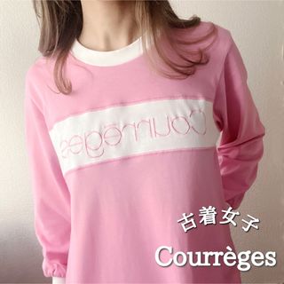 Courrègesドーリー配色バイカラーワンピース 平成レトロY2Kナイガイ製