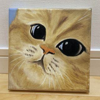 油絵　猫　ねこ　猫ちゃん　油彩画　原画　手書き　絵画(アート/写真)