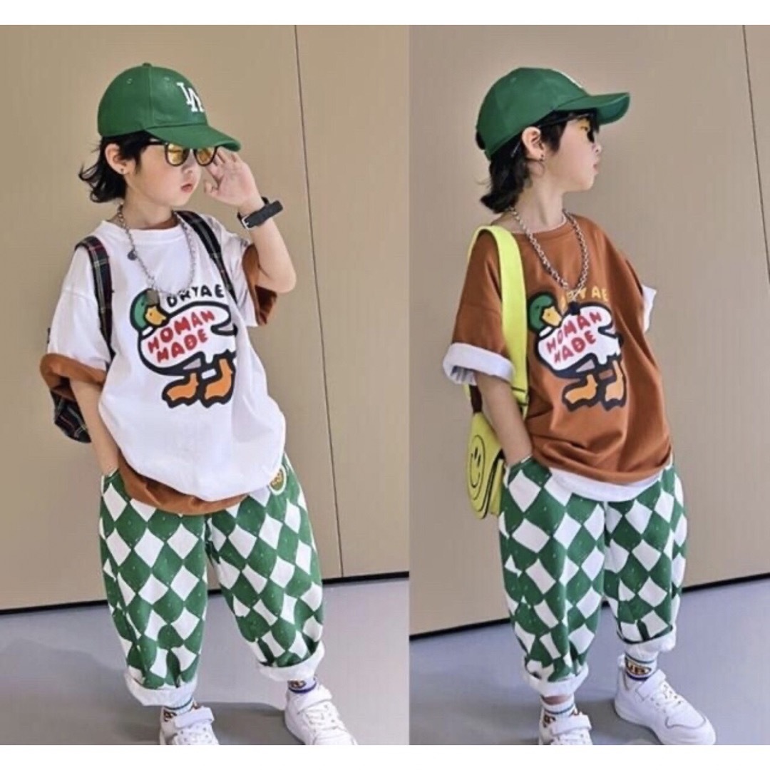 KSFA036キッズ 子供服 Tシャツ+パンツ 2点セット カジュアル 男の子 キッズ/ベビー/マタニティのキッズ服男の子用(90cm~)(Tシャツ/カットソー)の商品写真