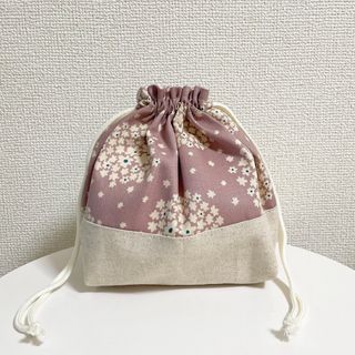 ハンドメイド　お弁当袋★サークルフラワー（ピンク）(その他)