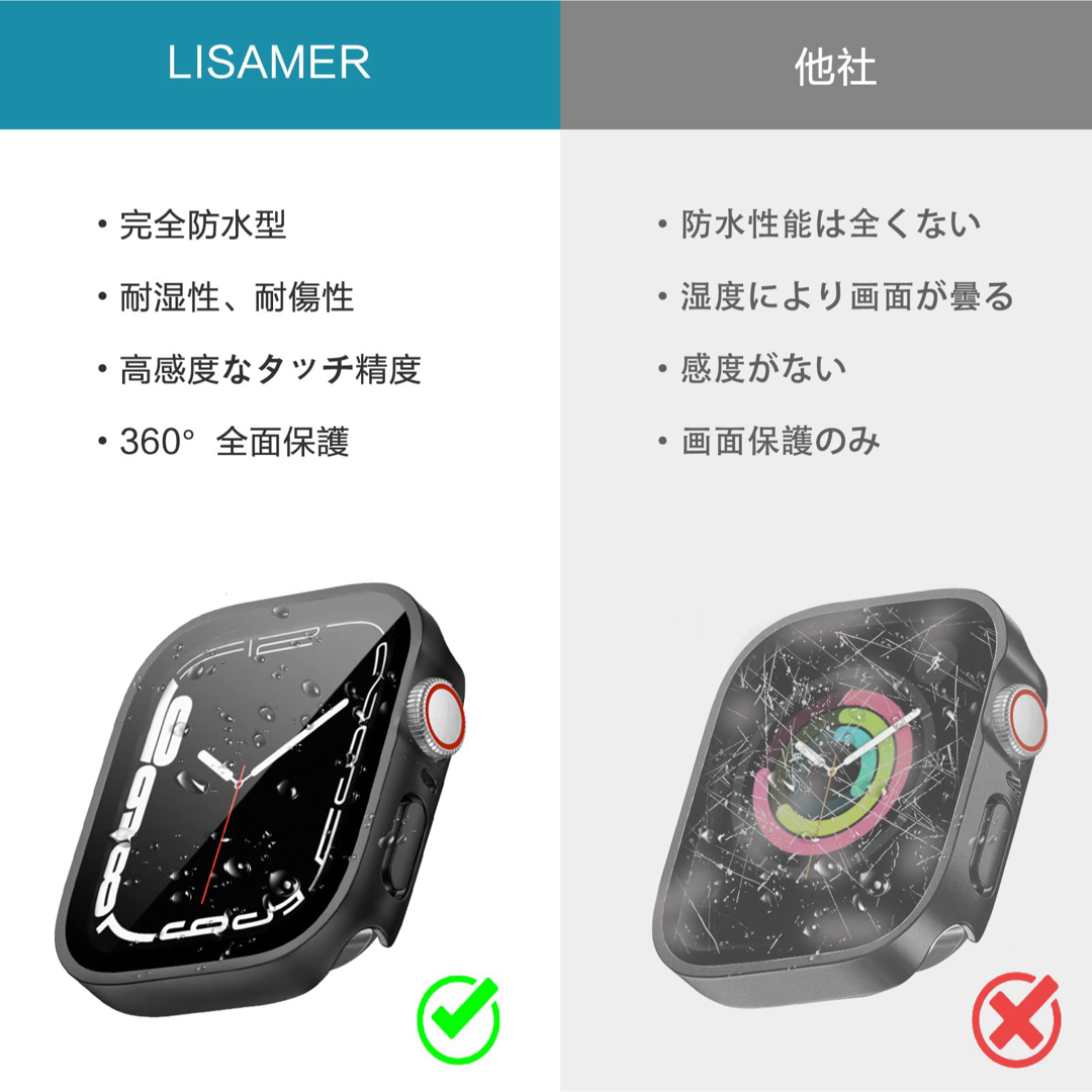 2個✨Apple Watch ケース 44mm アップルウォッチケース ブラック メンズの時計(その他)の商品写真