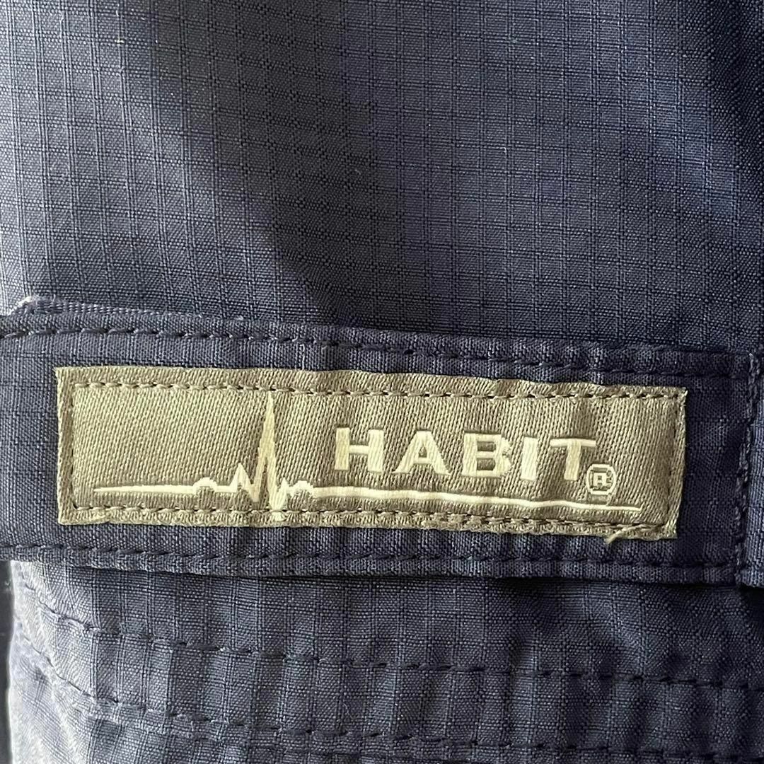 HABIT USA古着 ビックサイズ長袖シャツ ポリエステル 2XL青 ゆるダボ メンズのトップス(シャツ)の商品写真