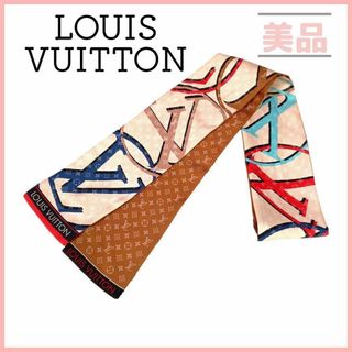 LOUIS VUITTON - ルイヴィトン M77319 バンドー・プラネット LV リボンスカーフ ブラウン