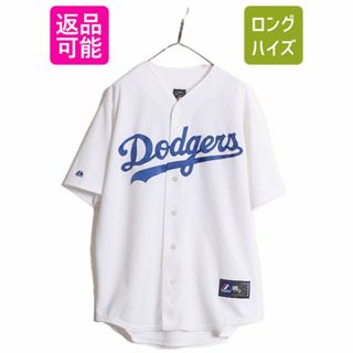 USA製 MLB オフィシャル Majestic ドジャース ベースボール シャツ メンズ XXL 程/ ユニフォーム メジャーリーグ ゲームシャツ 半袖シャツ(ウェア)